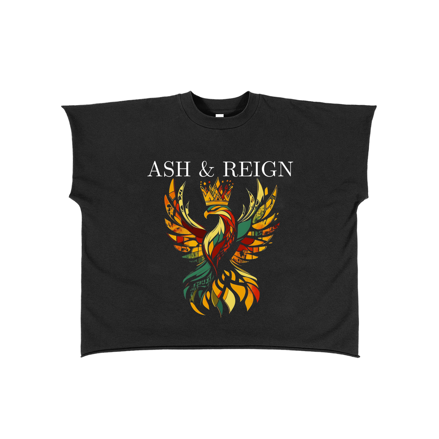 Ash & Reign Raw Edge Boxy Non-Shrink T-Shirt