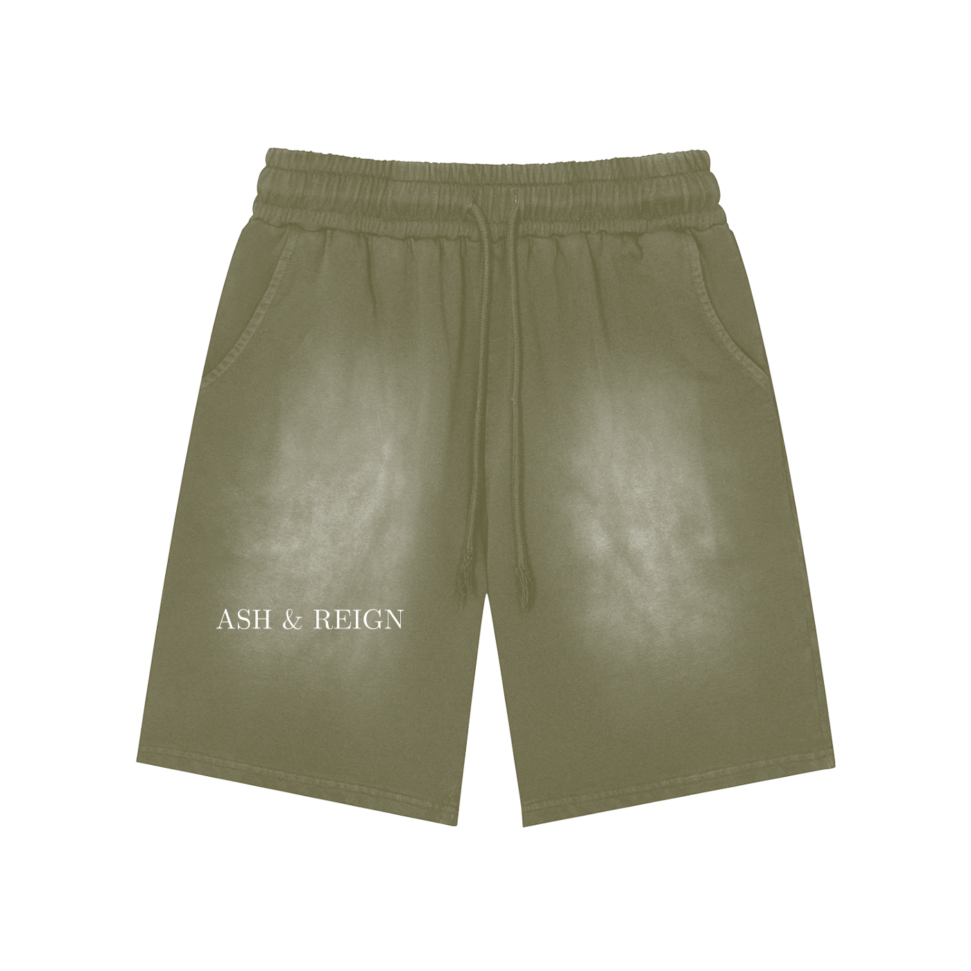 Rectangle Patch Monkey Washed Shorts - 360 GSM