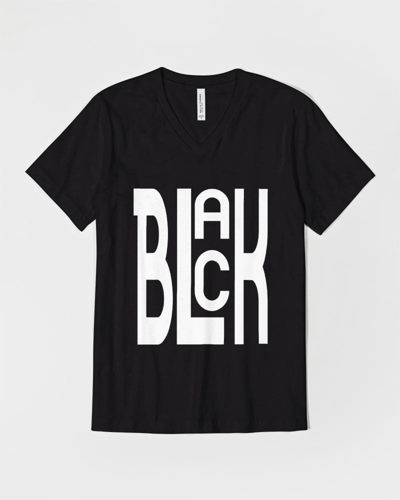 Black in White Unisex Jersey V - Neck Tee | Bella + Canvas - Rashaad Black