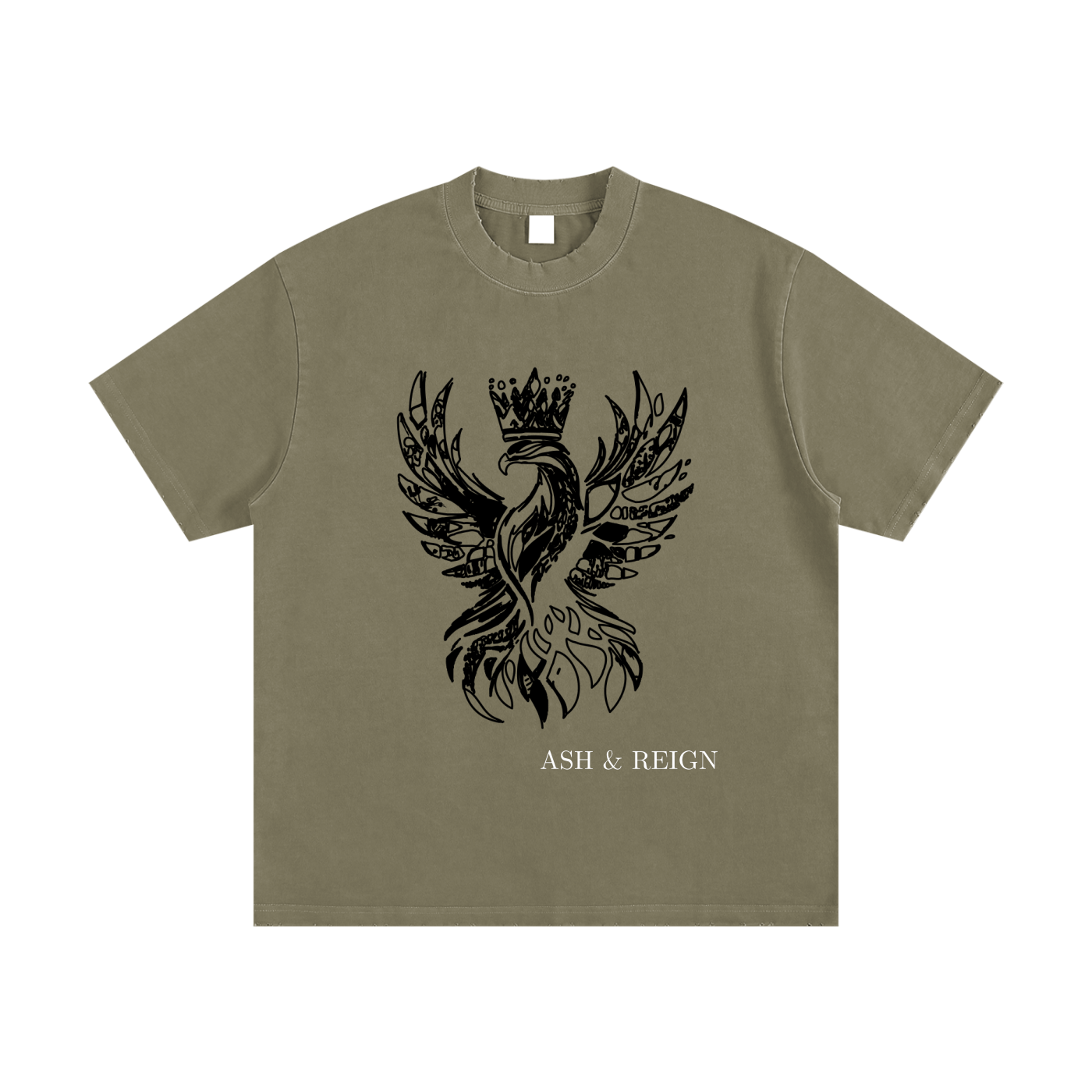 Ash & Reign Vintage Washed Frayed T-Shirt