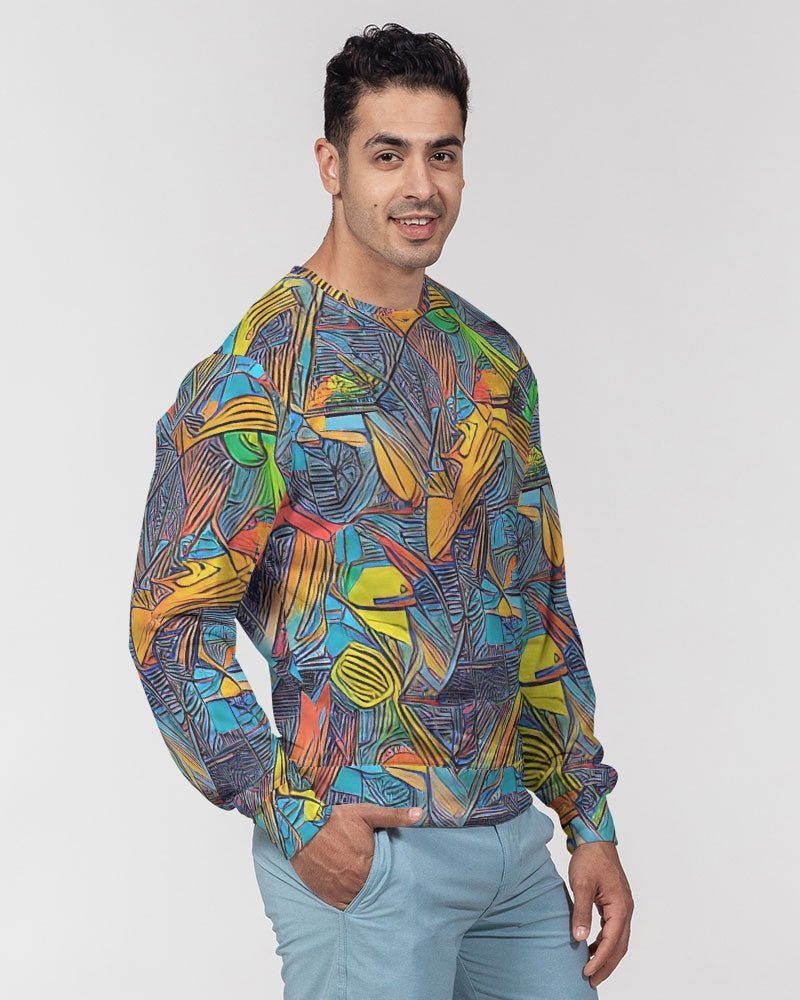 What A Colorful World Classic French Terry Crewneck Pullover - Rashaad Black