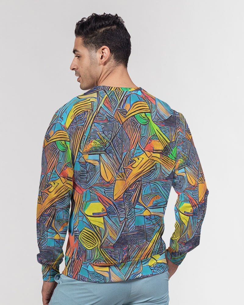What A Colorful World Classic French Terry Crewneck Pullover - Rashaad Black