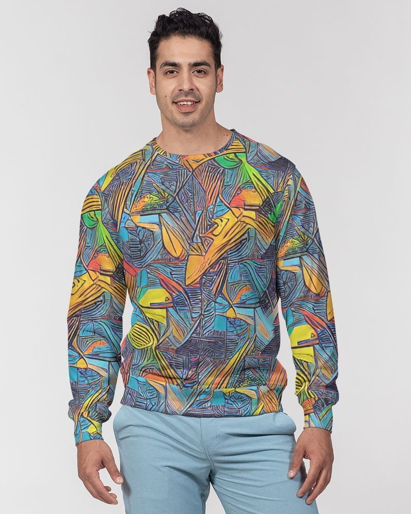 What A Colorful World Classic French Terry Crewneck Pullover - Rashaad Black