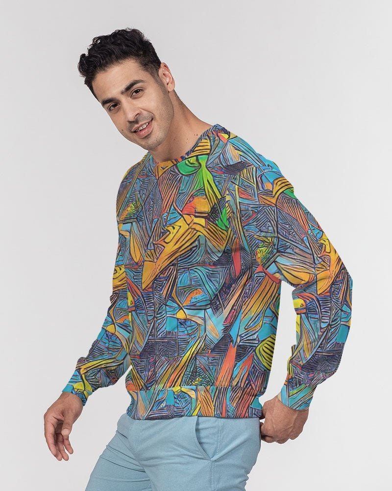 What A Colorful World Classic French Terry Crewneck Pullover - Rashaad Black