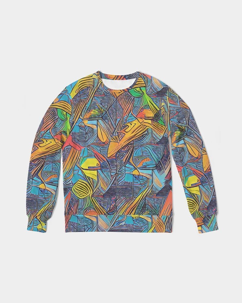 What A Colorful World Classic French Terry Crewneck Pullover - Rashaad Black